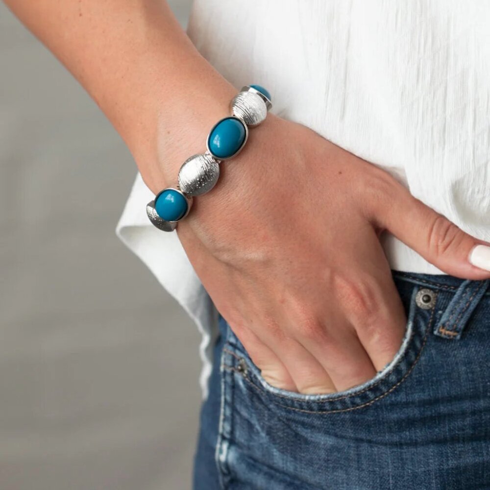 Paparazzi Jewelry - Decadently Dewy - Blue Bracelet - Vintage